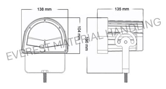 RED LED STROBE LAMP (RED U) DC10V-80V