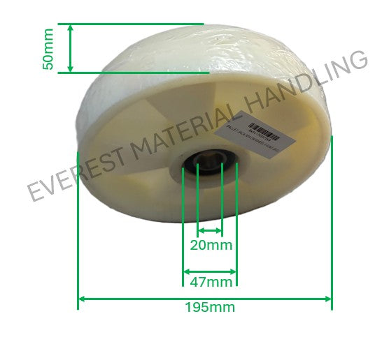 PALLET JACK NYLON FRONT WHEEL WITH BEARINGS (WHITE)